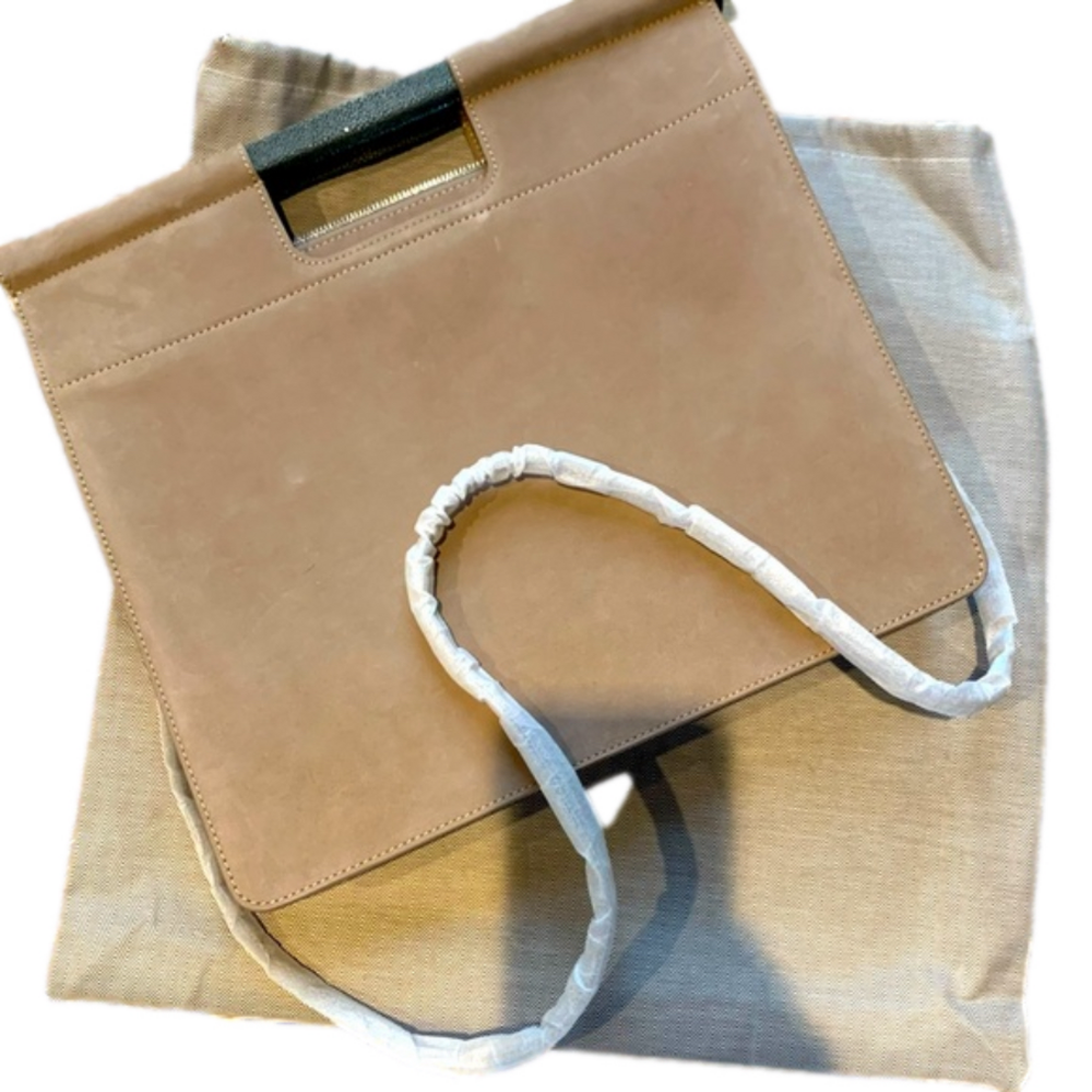 Vivo Convertible Crossbody Shagreen Clutch & Satchel Saddle Bag